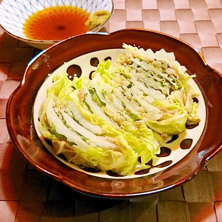 レンジで白菜と豚肉としその挟み蒸し